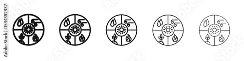 Natural resources icon vector outline set illustration sign