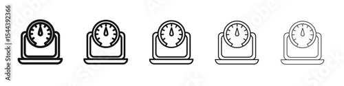 Network speed test icon vector outline set illustration sign