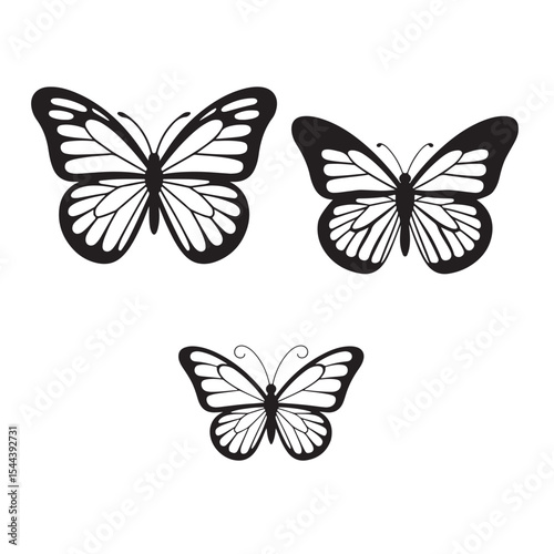 set of butterflies