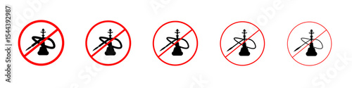 No hookah sign vector outline set illustration sign
