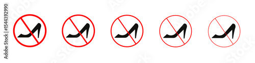 No high heels sign vector outline set illustration sign