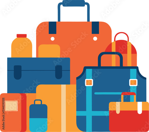 Organized Travel Illustration Featuring Complete Packing Set
