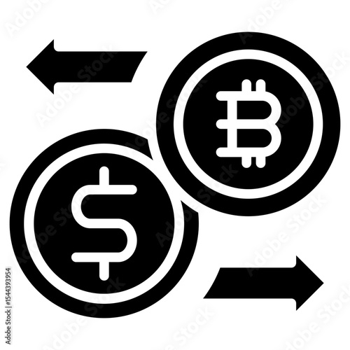 Cryptocurrency Coin glyph icon