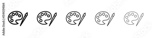 Palette icon vector outline set illustration sign