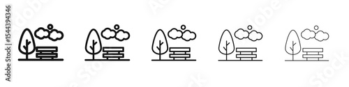 Park Icon vector outline set illustration sign