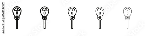 parking meter icon vector outline set illustration sign