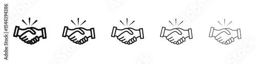 Partner icon vector outline set illustration sign