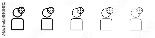 Patience icon vector outline set illustration sign