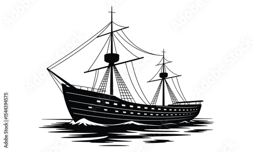 ship on white background