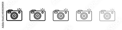 Photo Camera icon vector outline set illustration sign