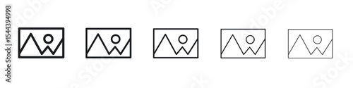 Picture icon vector outline set illustration sign