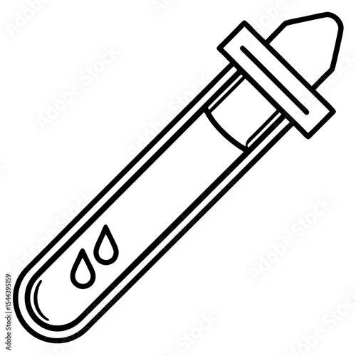 Minimal Blood Vial Line Art