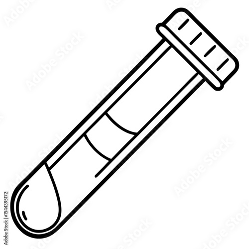 Minimal Blood Vial Line Art