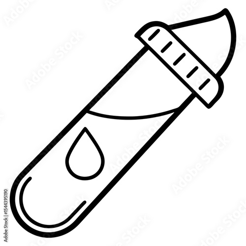 Minimal Blood Vial Line Art