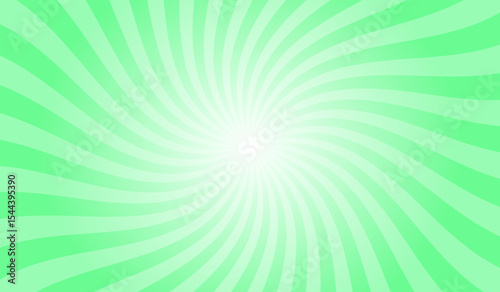Abstract dragon green background with rays retro starburst. Spiral radial striped backdrop design. Sunbeam swirl light retro design. Vintage sunrays swirl sun beam pattern.
