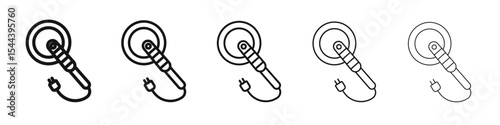 Polisher icon vector outline set illustration sign