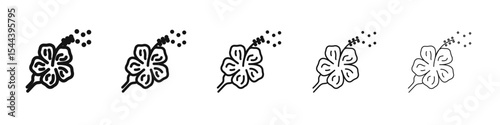 Pollen icon vector outline set illustration sign