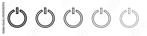Power button icon vector outline set illustration sign