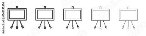 Presentation board icon vector outline set illustration sign