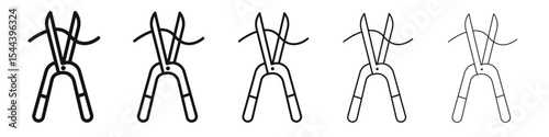 pruner icon vector outline set illustration sign
