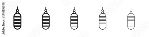 Punching bag icon vector outline set illustration sign