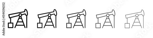 pumpjack icon vector outline set illustration sign