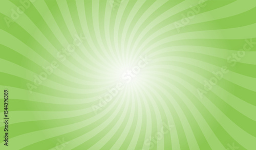 Abstract HTC green background with rays retro starburst. Spiral radial striped backdrop design. Sunbeam swirl light retro design. Vintage sunrays swirl sun beam pattern.