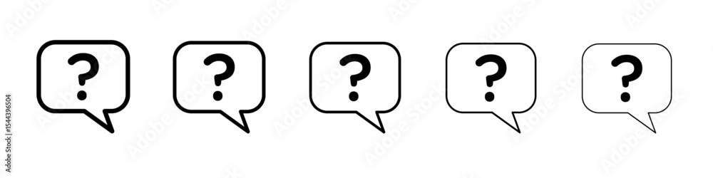 Question icon vector outline set illustration sign Question icon vector outline set illustration sign