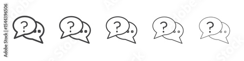 Question icon vector outline set illustration sign