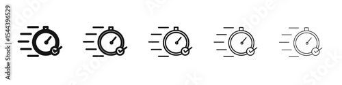 Quick approval icon vector outline set illustration sign