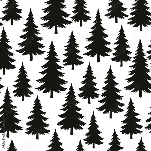 silhouette forest pattern background