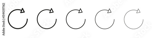 Redo icon vector outline set illustration sign