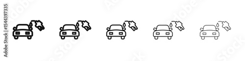 Refueling Car icon vector outline set illustration sign