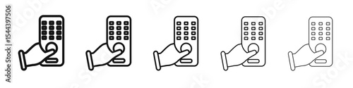 remote control icon vector outline set illustration sign