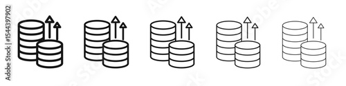 Revenue icon vector outline set illustration sign