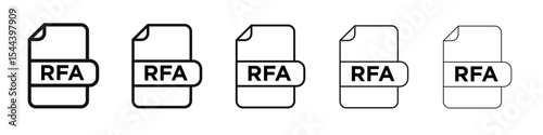 RFA File icon vector outline set illustration sign