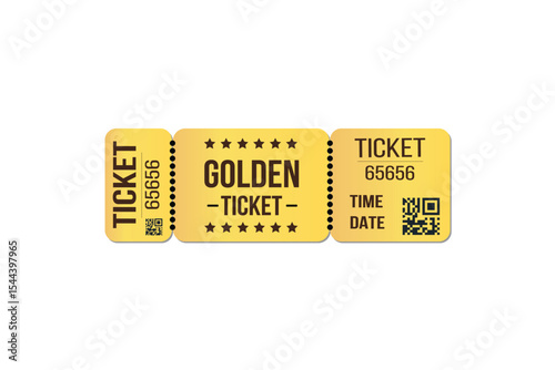 Vintage golden cinema tickets movie pass template
