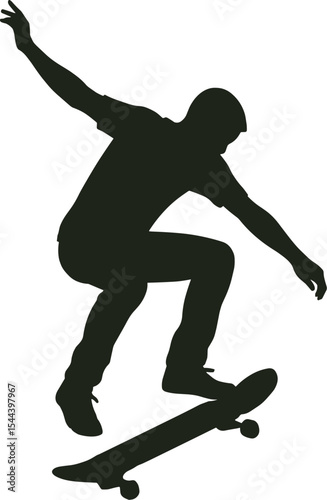 silhouette jump in skateboard