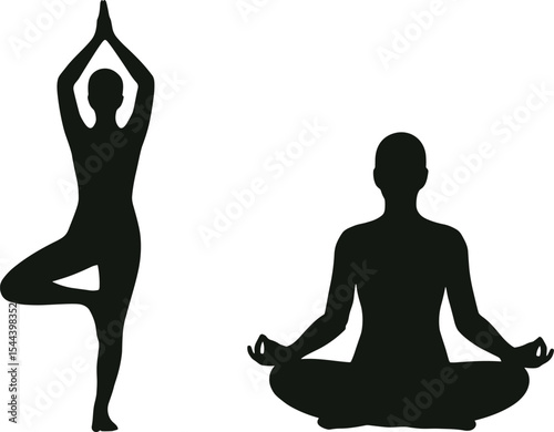 silhouette yoga position