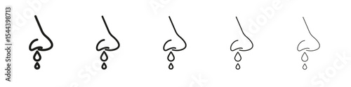 runny nose icon vector outline set illustration sign