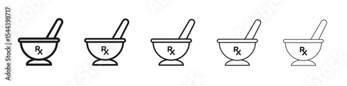 RX ICON vector outline set illustration sign
