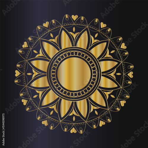 Elegant gold mandala design on dark background