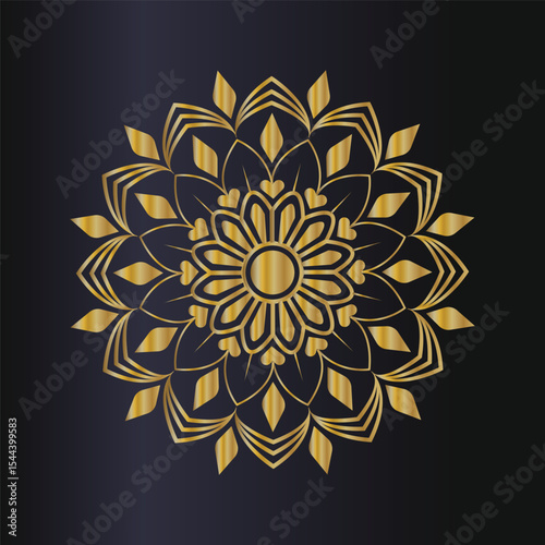 Elegant gold mandala design on dark background