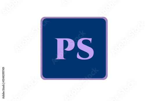 PS Logo on Blue Rounded Square | Digital Design Icon for Software and Web Applications