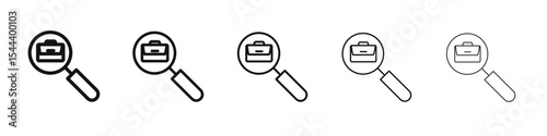 Search for job icon vector outline set illustration sign