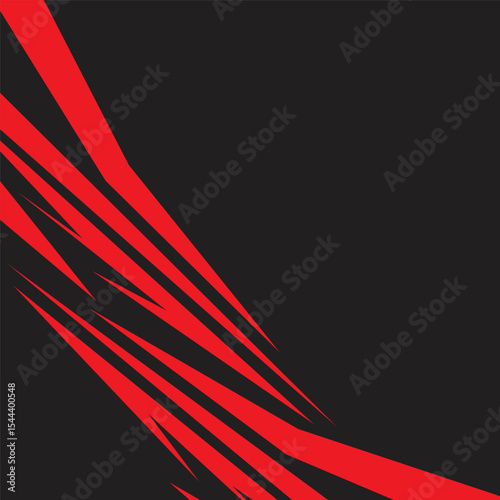 Abstract background with red spikes and zigzag line pattern and some copy space area