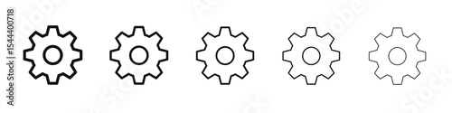 Settings icon vector outline set illustration sign