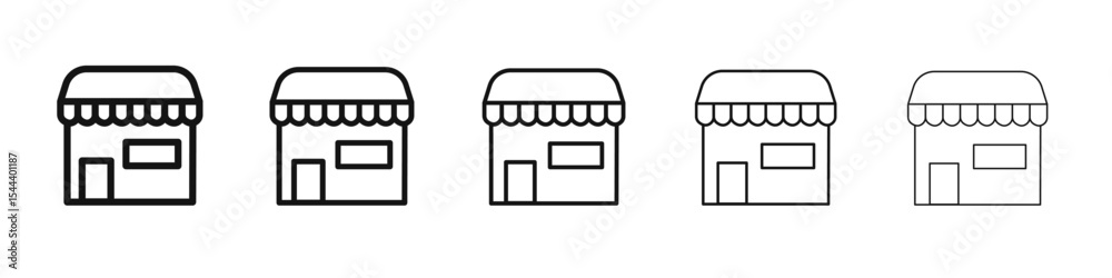 Fototapeta premium Shop icon vector outline set illustration sign