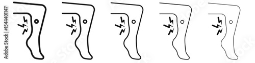 Shin pain icon vector outline set illustration sign