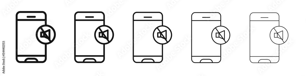silent phone icon vector outline set illustration sign silent phone icon vector outline set illustration sign